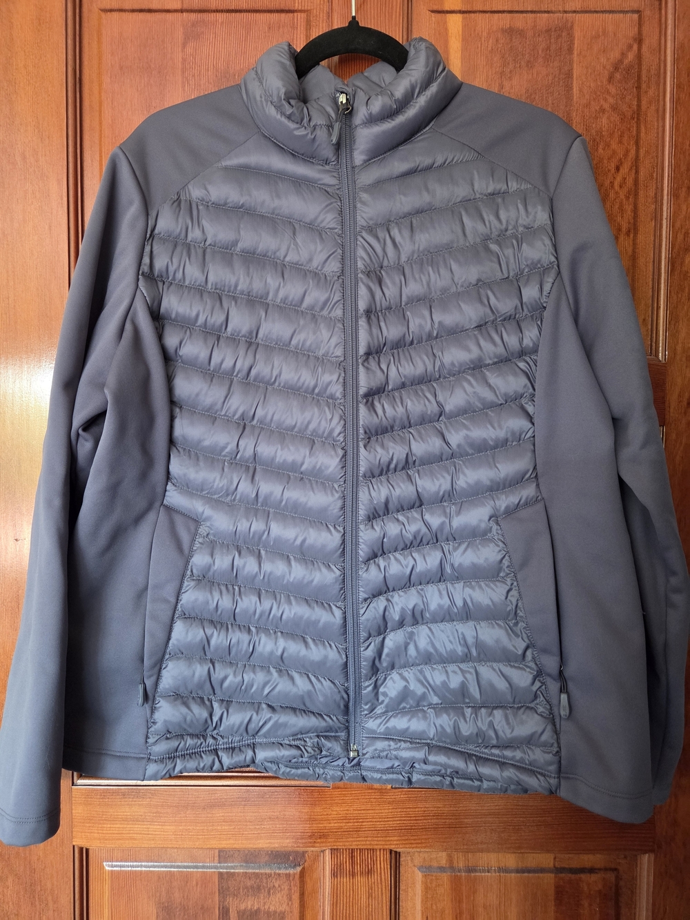 32 Degrees Gray/Lilac Quilted Hybrid Puffer Jacket